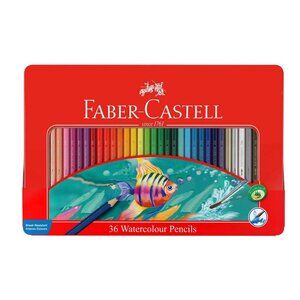 Faber-Castell 115931 Watercolor Pencil Set of 36 Assorted Color Tin Case